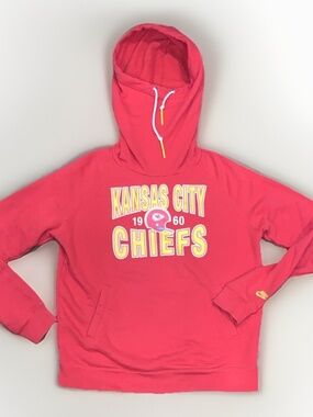 M Nike NFL Kansas City Chiefs Red Hood Sweatshirt Football Extend Long Hood 060